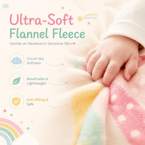 Image of Personalized Baby Blankets with Name, Custom Baby Name Blanket for Girls Boys Kids, Customized Baby Gifts for Newborn Shower, Birthday, Memorial Day, Soft Fleece