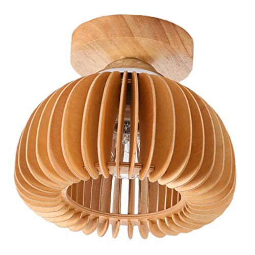 NOLITOY 1個 木製シーリングランプ ラタンランプシェード シーリングライト フラッシュマウントドラムライト フラッシュマウントledライト 鉄 フロアランプ 飾る