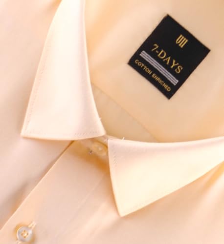 Image of 7-DAYS Men's Premium Formal Shirt - Cotton Rich, Regular Fit, Full Sleeve, with Pocket, Durable & Easy Care - Perfect for Office & Everyday Wear