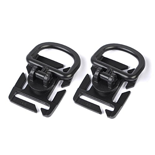 ACEXIER 2pcs/Lot Tactical 360 Degree Rotation D-Ring Clips MOLLE Webbing Attachment for Backpack Pouches Plastic Clamp Outdoor Daily Carry Kit