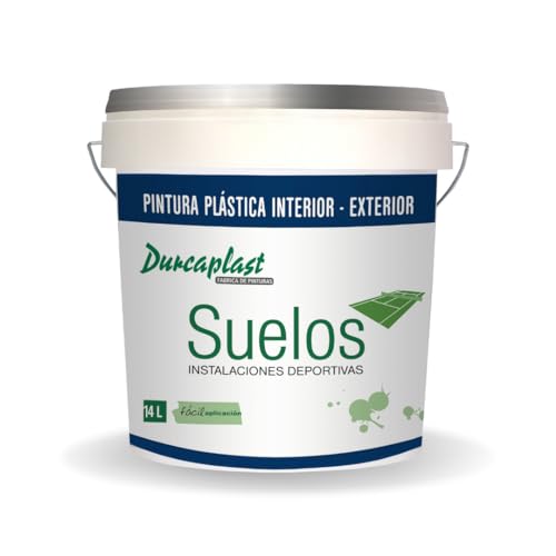 DURCAPLAST pintura de suelos para pistas deportivas, garajes y pavimentos en general de hormigón, cemento, asfalto y mortero. Color Gris similar RAL 7046 Mate, 14 Litros.