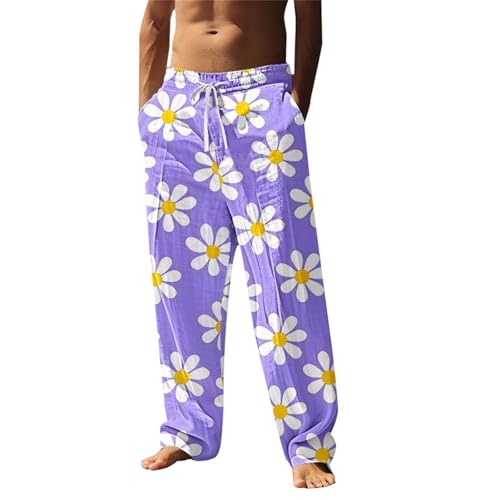 Pantalones de lino de algodón para hombre, de colores lisos, pantalones de algodón para correr, pantalones casuales de verano, pantalones casuales de ajuste holgado, pierna recta, cintura elástica,