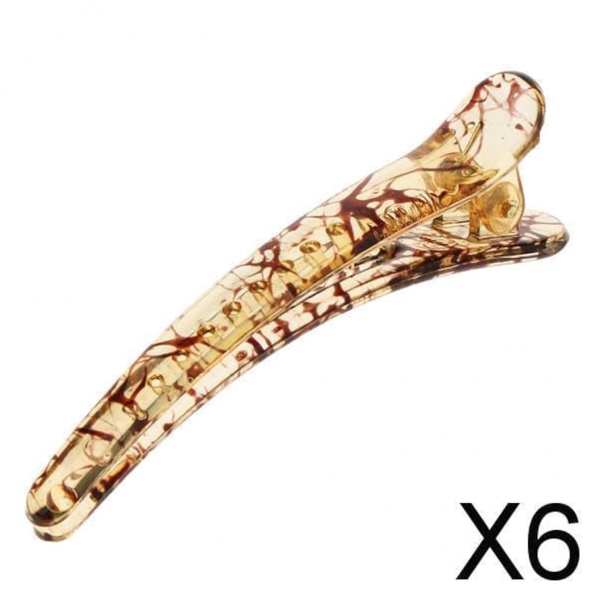6xResin Duck Bill Hair Clips, Professional Styling Grip