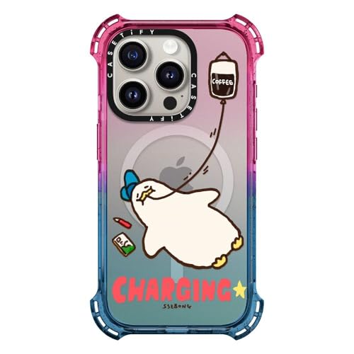 CASETiFY �o�E���X MagSafe�Ή� iPhone 15 Pro �P�[�X [MIL�K�i���� (6x MIL-STD-810G) / 6.5m����̗����������N���A / MagSafe �ɑΉ�] - Charging- - �R�b�g�� �L�����f�B