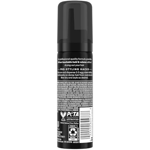 TRESemmé Shaping Mousse, Travel-Size, Extra Hold 12-Pack – Moisturizing Hair Mousse for Sculpting, 24H Frizz Control, 2 Oz Ea