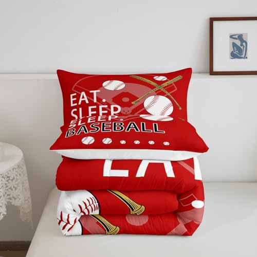 Image of Feelyou Baseball Bedding Set Full Size for Kids Teens