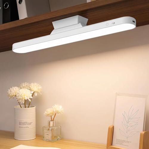 Image of USB Rechargeable Magnetic Cabinet Light with 3 Color Modes - LED Under Cabinet Lamp with Adjustable Brightness & Angle for Closet, Cupboard, Desk, Kitchen & Makeup Mirror