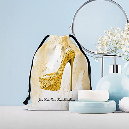 Shoe Bag Yellow 12” X 9.5” X 0.25” Cute Shoe Bag For Women Protects Footwear Luggage Portable Drawstring Grip Bags Waterproof Shoe Dust Bag Travel Shoebags Fits 1-2 Pairs Of Shoes #TOP2