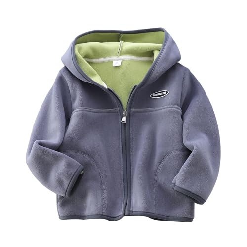 ASHER FASHION Boys Hoodies Fleece Sherpa Lined Jacket Zip Up Sweatshirt Kids Warm Outerwear Coat