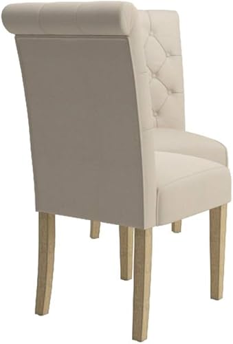 Miniatura 11 de Roundhill Furniture Habit Solid Wood Tufted Parsons Dining Chair (Set of 2), Tan