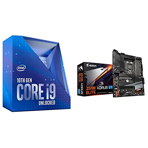 Intel Core i9-10900K Desktop Processor 10 Cores up to 5.3 GHz Unlocked  LGA1200 with GIGABYTE Z590 AORUS Elite