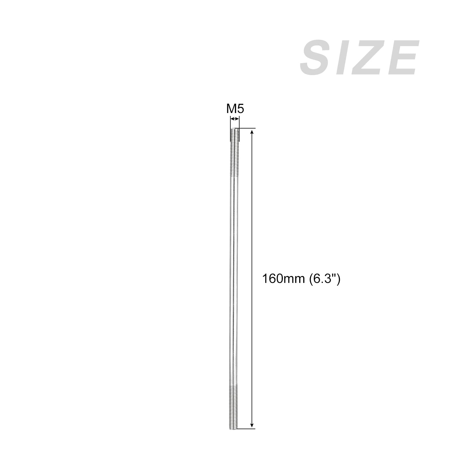 METALLIXITY 5Stk Beidseitige Stiftschraube M5 160mm 304 Edelstahl Stabschraube für Haushalt