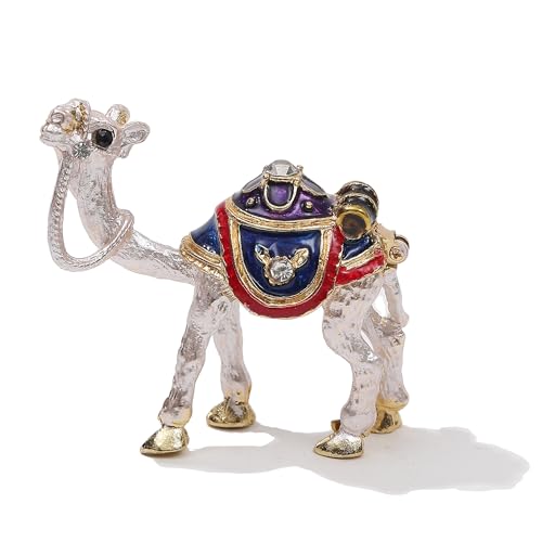 Camel Figurine Jewelry Box with Crystal Rhinestones - Collectible Camel Jewelry Box, Arabic Decor Dubai Souvenirs Gift for Holding Rings and Earrings - Valentines Day Gifts Wedding Favors
