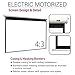 Akia Screens 104 inch Motorized Electric Remote Controlled Drop Down Projector Screen 4:3 8K 4K HD 3D Retractable Ceiling Wall Mount Office Home Movie Theater AK-MOTORIZE104VW