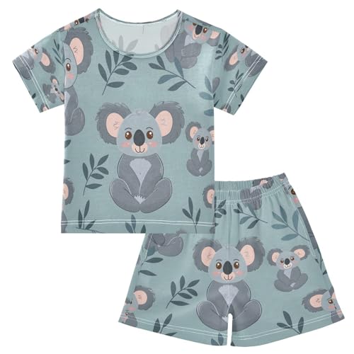 senya Short Sleeve Pajamas Sets Summer Cotton Sleepwear Cross-legged Koala