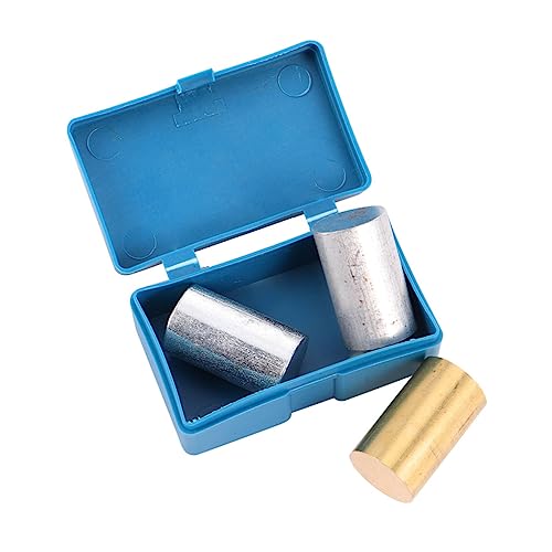 Juego de 3 cilindros de cobre, hierro y aluminio en estuche