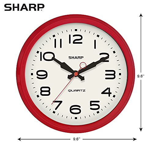 Sharp Retro Wall Clock Red Vintage Design Round Silent Non Ticking Battery Operated Quality Quartz Clock #TOP2