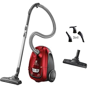 Electrolux EUSC66-CR Ultrasilencer Stofzuiger Met Zak, 230 W, 3,5 Liter, 64 Decibel, Kunststof, Rood, 40.2 x 30.8 x 26.6 cm