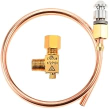 Range Oven 3/16" OD X 20" Copper Pipe Bendable Pilot Burner Tube with 2065643 Pilot Valve, Compatible with Tri Star Manufacturing 2065643 Pilot Adjusting Valve, Fit for Hotel, Kitchen Gas Equipment