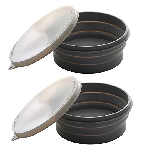 ME.FAN Silicone Collapsible Bowls - Silicone Folding Travel Bowl with Lids - Expandable Food Storage Containers Set - Portable, [27oz]