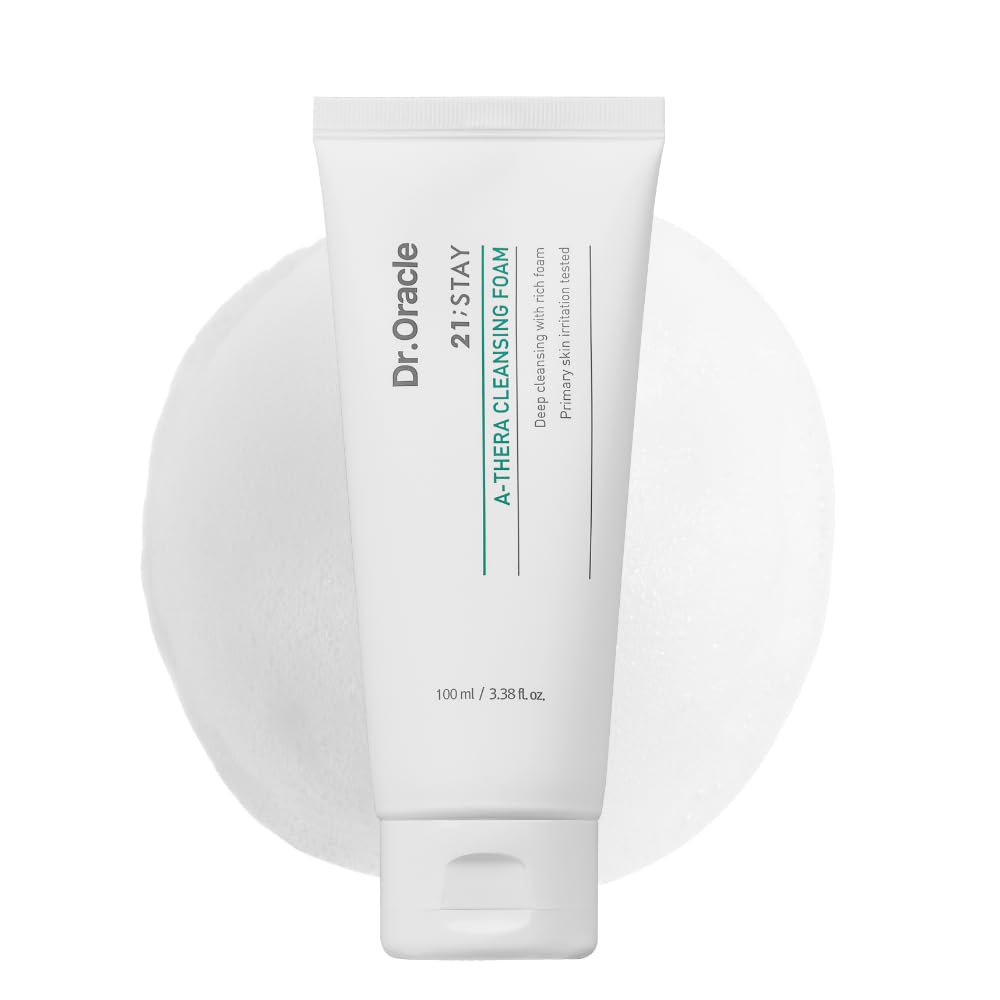 DR.ORACLE 21 Stay A-Thera Cleansing Foam – Tea Tree Oil & Salicylic Acid Cleanser for Hormonal Acne, Pore Deep Cleansing Foam, Korean Skin Care, Dermatologist Tested 3.38 fl oz