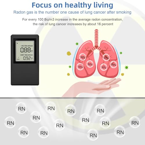 Détecteur de radon intérieur avec affichage numérique portable et mesure précise - 4
