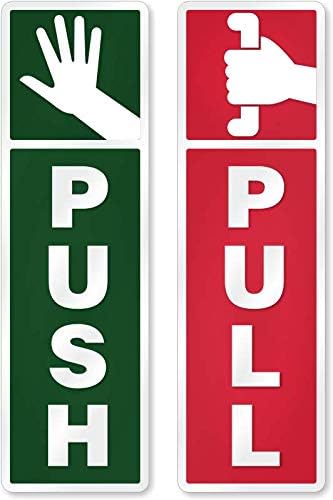 SmartSign "Pull/Push" Kit of 2 Anodized Signs | 1.5" x 5" Aluminum