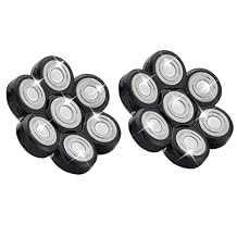7 Head Shaver Replacement Razor Heads for Many Brands Bald Mens Electric Foil Shaver Replacement,Universal Shaver Replacement Blades for Electric Razor for Men Bald and Face Black 7 Head/2PCS