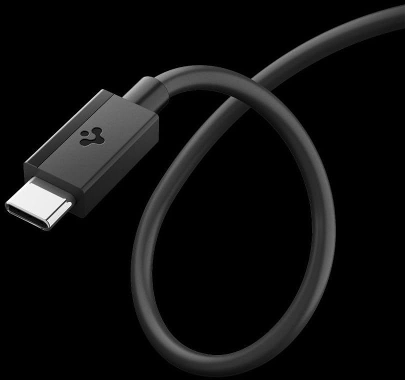 Spigen USB-C to USB-C 2 Metre Kablo 60W Güç/PPS 2.0 Desteği Super Hızlı Şarj / 480 Mbps Data Aktarım Hızı Type-C Ekstra Dayanıklı Black - ACA08720