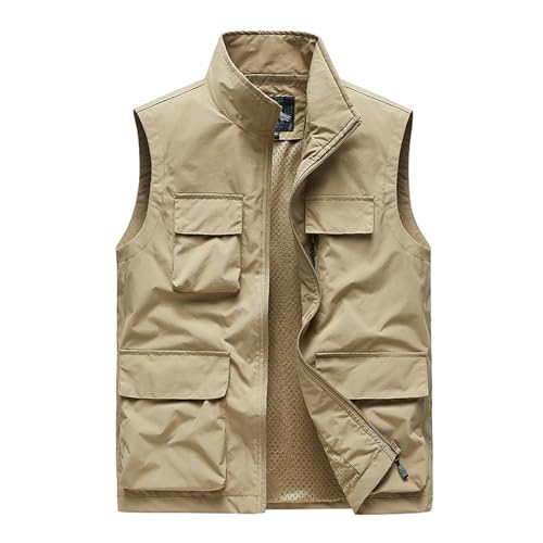 Chaleco de safari para hombre transpirable y funcional con múltiples bolsillos