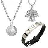 Ensemble de Bracelets: Vous recevrez un collier pendentif maillot, un collier pendentif football et un bracelet. Ce Ensemble collier et bracelet présente le logo et le design emblématiques 7, ce qui en fait un incontournable pour tout fan de football. Qu'il s'agisse d'un pendentif en forme de ballon de football, d'un pendentif en forme de maillot n° 7 ou d'un corps de bracelet gravé de logos tels que CR7, chaîne de football correspond parfaitement à l'amour des fans pour leurs idoles du football.