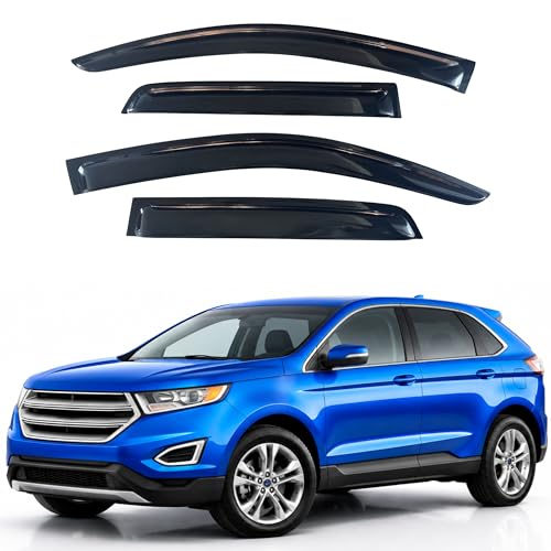 Image of IG Window Visors Fit for 2015-2025 Ford Edge, Out-Channel Rain Guards Vent Wind Deflectors 4PC, Car Accessories for 15-25 Edge