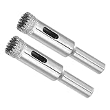 CoCud Diamond Hole Saws Drill Bits, 10mm / 3/8' Drilling Diameter, Serrated Nickel Plated Drill Bit - (Applications: for Glass Ceramic Tiles Marble Stone), 2-Pieces