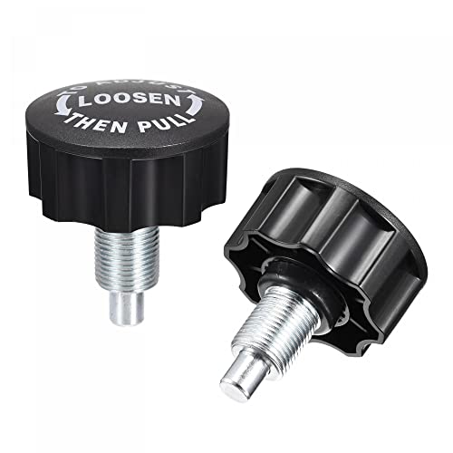 uxcell M18 Pull Pin Spring Knob Replacement Parts for Home Fitness Height Adjustment Screws Equipment Black 2pcs