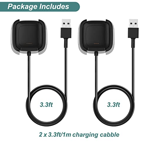 Kissmart Charger For Fitbit Versa 2, Replacement Charging Cable Dock With 3.3Ft Usb Cord For Fitbit Versa 2 Smart Watch [2 Pack] thumb #6
