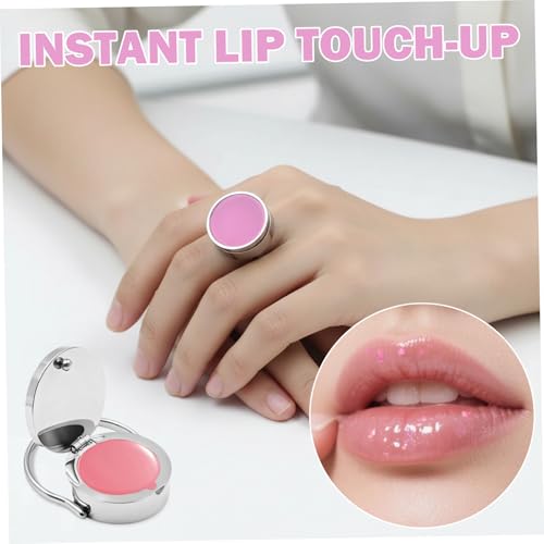 Anillo de brillo de labios con compartimento para retoque rápido de belleza 7