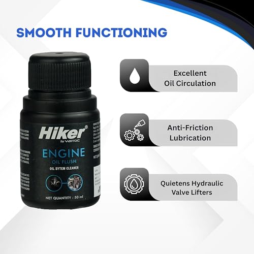 Image of Varroc Engine Oil Flush for Two Wheelers 50 ml | Engine Cleaning Solution to Remove Sludge, Dirt & Deposits | Improves Engine Efficiency & Performance | Pre Oil Change Treatment for Bikes & Scooters