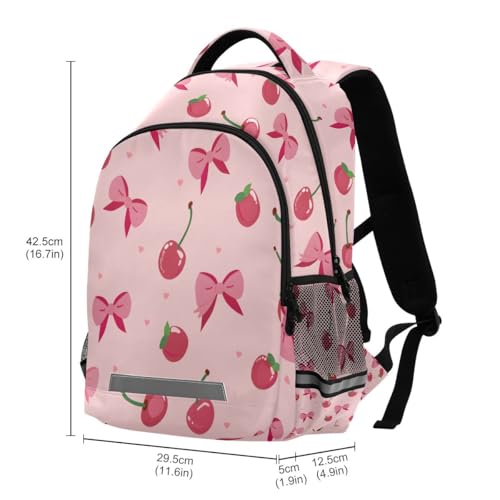 Pink Bows Cherries Pattern Backpacks for Kids School Bag Student Backpack Bookbag For Boys Girls Casual Bag3