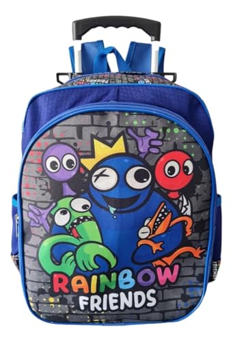 Mochila Escolar Rainbow Friends Babão Infantil Rodinha Tam G