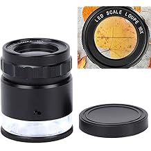 6 LED Measuring Magnifier,10X Loupe Measuring Magnifier Illuminated Jewelers Magnifying Glass USB Charging Magnifier for Jewelry Currency Stamps Textile Sewing Circuit