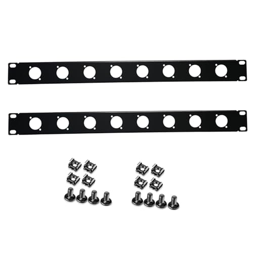 XLR HDMI Audio Rack Mount Panel, 1U D-Series Punched Metal HDMI Rack Mount Connectors for...