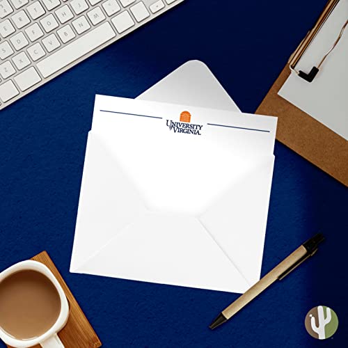 Image of Desert Cactus University of Virginia Notecards 10 Pack Stationery Cardstock Cavaliers UVA Wahoos Includes Envelopes Memo Party Thank You (Notecard 1b)
