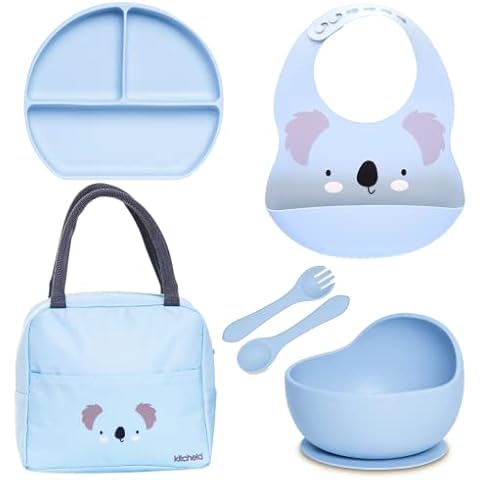 Kitchela Silicone Baby Weaning Set with Travel Bag Cover