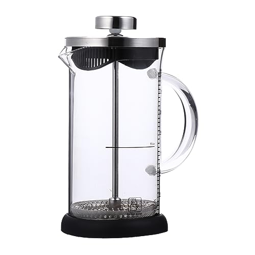 BIUDECO 1pc Stainless Teapot with Scale Heat Resistant Press Pot for Coffee Tea Capacity Easy to Clean Convenient Design for Home Bar Use