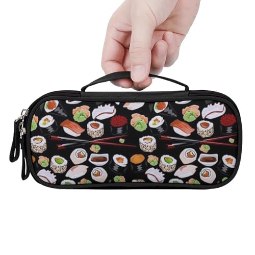 Bolsa de sushi japonesa negra para organizar tus cosméticos y bolígrafos en cada viaje 4