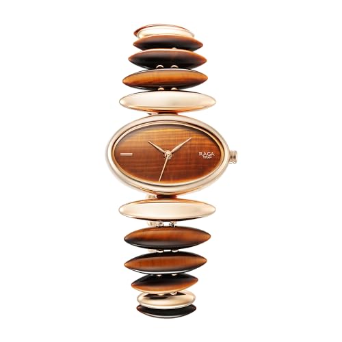 Titan Raga New You Quartz Analog Tiger Eye Brown Dial & Gold Band Brass Strap Watch for Women-NS95191WM01 (B0CSZ4FJ2M) Amazon Price History, Amazon Price Tracker