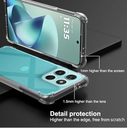 Image of Bumper Back Cover Case Transparent for Motorola G67 Power,Motorola G57 Power|Four Corners Protection|Camera Protection Back Cover Case -Transparent