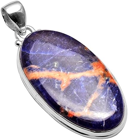Natural Sodalite Gemstone 925 Sterling Silver Handmade Pendant For Women & Men image 4