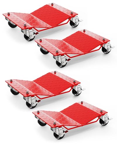 Garvee Set De 4 Roues Dolly pour Voiture - Chariot Lourd 6000LBS pour Déplacer Voitures, Camions, Remorques, Motos, Réparation Auto, Solution Mobilité Garage