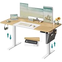 VASAGLE SONGMICS Höhenverstellbarer Schreibtisch 140 x 60 cm – Ansicht 9